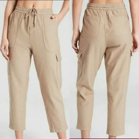 ATHLETA Farallon‎ Cargo Crop Pants in Taupe Sz 0 - Picture 1 of 9